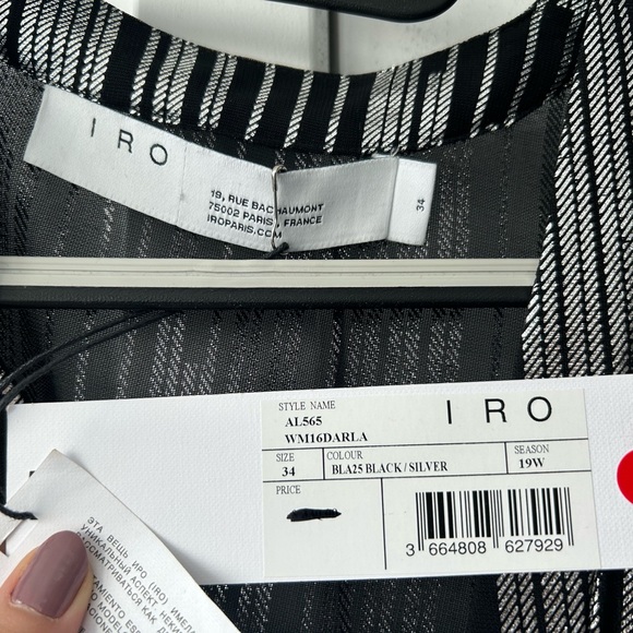IRO black/silver Darla shirt - Picture 3 of 4